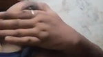 teen girl pressing own boob