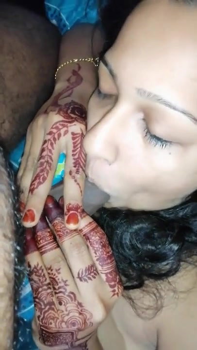 Newly married wife blowjob to her husband