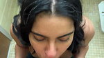 cute girl blowjob in bathroom