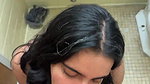 cute girl blowjob in bathroom