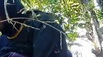hijabi big boob young girl riding in jungle