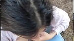 cute girl blowjob and fucking in outdoor jungle