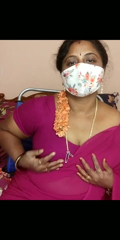 Pink color saree aunty striptease