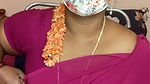 Pink color saree aunty striptease