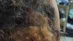 curly hair girl blowing bf