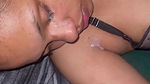 sleeping wife boobs showing cum on face