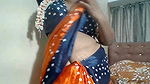 Satin silk aunty striptease