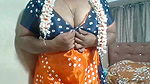 Satin silk aunty striptease