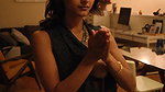 hot girl oiling own boob