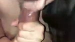 Desi bitch eating cum after heavy dick sucking