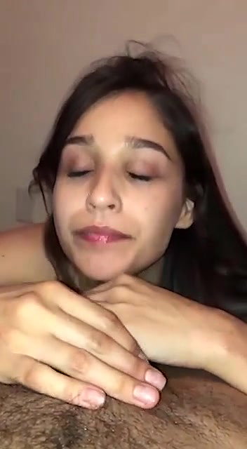 Desi bitch eating cum after heavy dick sucking