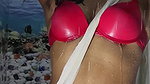 Pinki Tiwari aka Beauty peep Bathing in Wite Saree & Red Bra