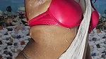 Pinki Tiwari aka Beauty peep Bathing in Wite Saree & Red Bra