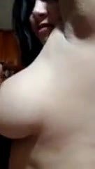 Horny old man sucking big boobs MMS