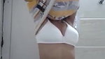 young girl boob show in bathroom