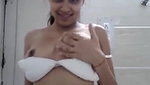 young girl boob show in bathroom