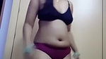 Sexy Desi chubby girl stripteasing nude MMS selfie video