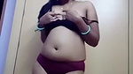 Sexy Desi chubby girl stripteasing nude MMS selfie video