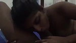 Beautiful gf with big boobs giving a bj, rim job and riding