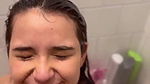 cute girl bath her lover piss on her face
