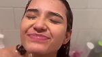 cute girl bath her lover piss on her face