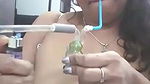 Booby Bhabhi smoking hookah and exposing her topless body