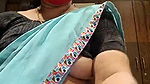 Blue saree aunty video call