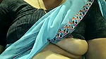 Blue saree aunty video call