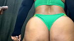 Green panty ass