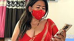 88pink red saree boobs show nepali randi bhabhi