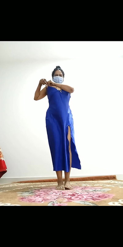 Blue nighty aunty