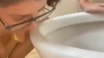 beautiful girl nude toilet lick