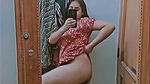 chubby girl showing mirror