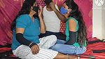 Leaving the two stepsisters alone, a tongue boy fiercely beat both the stepsister 2bahano ko ek sath milakar choda 1 boy