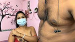 Masked couple hot teasing