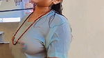Cute Indian Girl Transparent Clothes Bathing