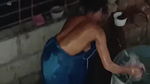Desihub tv  Desi bhabhi bathing on balcony captured by spycam