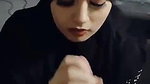 Muslim hijabi hot girlfriend gives nice handjob and taking cum on her cute face