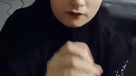 Muslim hijabi hot girlfriend gives nice handjob and taking cum on her cute face