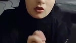Muslim hijabi hot girlfriend gives nice handjob and taking cum on her cute face