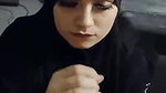 Muslim hijabi hot girlfriend gives nice handjob and taking cum on her cute face