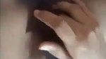 Cute gf hairy pussy fingering