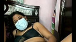 Pink vibrator in pussy of hot bhabhi