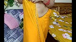 Kaamuk sweetha hot yellow saree without bra