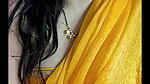 Kaamuk sweetha hot yellow saree without bra