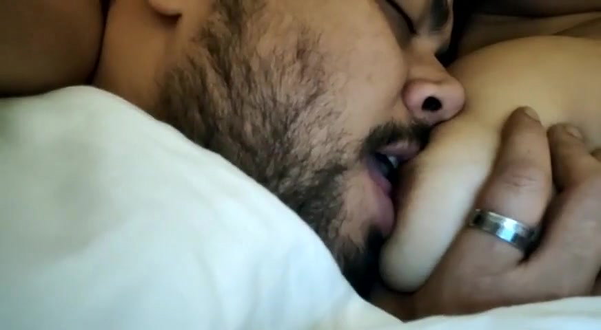 Licking and tickling boobs of beautiful GF