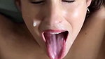 cumshot on her face