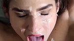 cumshot on her face