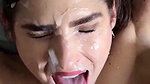 cumshot on her face