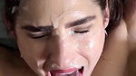 cumshot on her face